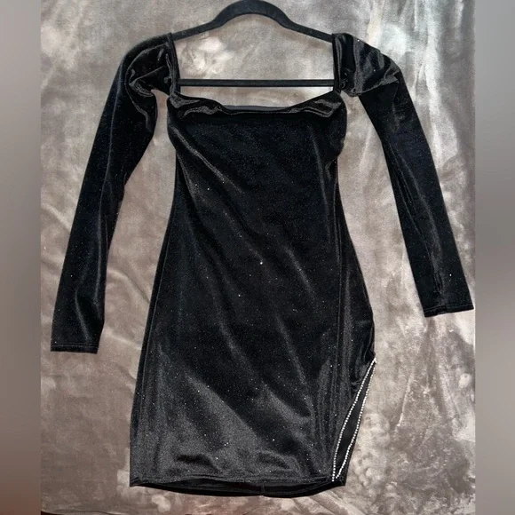 Lucy in the Sky Velvet Sparkle Mini Dress - Picture 2 of 10